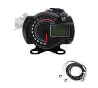 Wivplex Motorcycle LCD Digital Gauge Indicator Speedometer 15000RPM Waterproof Odometer Velocimetro Meter 7 Colors Dashboard Universal Bike Speed Tracking Gauge(With bracket sensor)