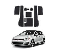 Wivplex Non-Slip Rubber Mats, for VW, for Golf, 7 7.5 MK7 2016-2019 (Right Hand Drive), Car Mats Door Slot Mat Car Armrest Drink Holder Mat Centre Console Rubber Mat, for Golf, 7 Accessories, 9pcs/Pac