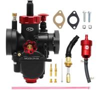 Wivplex Racing Carb PE17mm Carburetor with Filter Choke Kit Fit 80cc 90cc100cc Flange Motorcycle Engine, for Dirt Pit Bike, for MINI, Bike Motocross (PE22mm) Cdi Spark Plug Kit(BLACK PE24mm)
