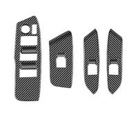 Wivplex RHD Car Carbon Fiber Window Glass Lift Button Switch Cover Trim Door Armrest Panel, for Toyota, Sienta 2022 2023 Window Switch Trim