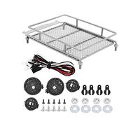 Wivplex Roof Rack Luggage Carrier MN 1/12 RC Crawler MN90/MN90K RC Model Car Spare Parts Roof Rack RC Metal With Light Toy Car Roof Rack(Silver)