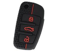 Wivplex Silicone Car Key Cover Shell For A1 A3 A4 A5 A6 A7 A8 R8 TT S5 S6 S7 S8 Sq5 Q5 Q7 Rs4 Fold Flip Remote Key Case Fob Keyless Car Key Cover