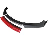 Wivplex Splitter, for VW, for Passat, B7 Bumper Spoiler 2010-2014 Front Skirt Carbon Protector Plate Lip Type D Chin Shovel Body Kit Splitter(Carbon Surface-red) Spoiler Splitter(BLACK Matt Black-red)