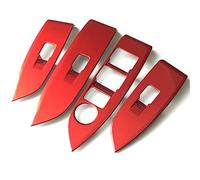 Wivplex Window Switch Panel Cover Trims Car Accessories Carbon Look Chrome, for Mazda, CX3 CX-3 2016 2017 2018 2019 2020 Window Switch Trim(Red)