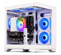 WIWB Gaming PC Desktop Computer - Ryzen 5 5500, Radeon RX 6500XT 4GB, 16GB DDR4 RAM, 512GB NVME SSD, Prebuilt Tower for 1080P Gaming, Streaming, School & Home Office (White)