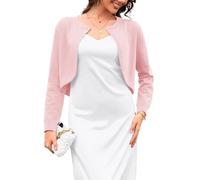 Wiwclo Womens Long Sleeve Cardigan Knit Sweaters Cropped Open Front Bolero Shrug for Dresses M