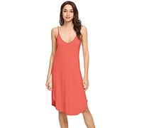 WiWi Bamboo Viscose Slip Dress for Women Plus Size Chemise Nightgown Comfy Full Spaghetti Strap Dresses S-4X, Coral, XX-Large