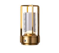 WIWIDANG Crystal Lantern Table Lamp, Crystal Lantern Lamp, Bedroom Night Light, Rechargeable Touch Dimmable (Gold)