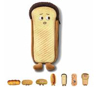 WIWIDANG Kawaii Pencil Case for Girls Boys, Large Capacity 3D Embosses Food Pen Pouch, Big Capacity Cute Kawaii Pencil Case, Funny Bread Toast Plush Pen Case (Style C)