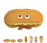 WIWIDANG Kawaii Pencil Case for Girls Boys, Large Capacity 3D Embosses Food Pen Pouch, Big Capacity Cute Kawaii Pencil Case, Funny Bread Toast Plush Pen Case (Style D)