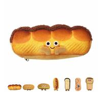 WIWIDANG Kawaii Pencil Case for Girls Boys, Large Capacity 3D Embosses Food Pen Pouch, Big Capacity Cute Kawaii Pencil Case, Funny Bread Toast Plush Pen Case (Style A)