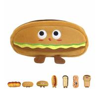 WIWIDANG Kawaii Pencil Case for Girls Boys, Large Capacity 3D Embosses Food Pen Pouch, Big Capacity Cute Kawaii Pencil Case, Funny Bread Toast Plush Pen Case (Style E)