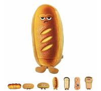 WIWIDANG Kawaii Pencil Case for Girls Boys, Large Capacity 3D Embosses Food Pen Pouch, Big Capacity Cute Kawaii Pencil Case, Funny Bread Toast Plush Pen Case (Style B)