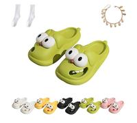 WIWIDANG Kissing Slides, Tongue Kiss Slipper, Love Pups Matching Slides Slippers for Couples (Green, Adult, Women, 5.5, Numeric Range, UK Footwear Size System, 6.5, Medium)