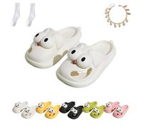 WIWIDANG Kissing Slides, Tongue Kiss Slipper, Love Pups Matching Slides Slippers for Couples (White, Adult, Women, 7, Numeric Range, UK Footwear Size System, 7.5, Medium)