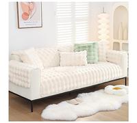 WIWIDANG Rabbit Plush Sofa Cover, Non Slip Sofa Cover, Autumn Winter Washable Thick Cosy Plush Solid Colour 3/2/1 Seater Sofa Seat Couch Cover (white,70 * 120cm/27.5 * 47.2 in)