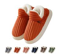 WIWIDANG Sunmoine Cloud Slippers, Pillow Warm Fuzzy House Slippers, Cloud Slippers for Women Men Fuzzy (Orange, Adult, Women, 4, Numeric Range, UK Footwear Size System, 5, Medium)