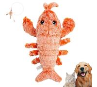 WIWIDANG Wiggly Lobster Dog Toy, Floppy Lobster Interactive Dog Toy, Wiggly Lobster - Interactive Dog Toy, Usb Rechargeable Pet Toy for Small Dogs Cats (1 pcs orange)