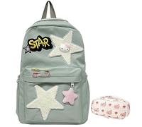 WIWIDANG Y2k Backpack For Boys Girls, Cute Kawaii Y2K Aesthetic Trendy Colorful Hiking Travel Backpack For School (Green)