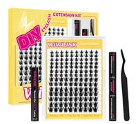 WiWiLINK California Sunset Lashes Kit, Single Eyelash Extension 8-18 mm Dampened DIY Tips, Waterproof Anime Eyelash Extension with 0.3 mm Ultra Thin Band