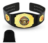 Wiwiqing 51 Inch Championship Belt Adult Large Leather Wrestling Title Belts for Heavy Award, Sports, Prizes, and Events Gift (Gold,Football Style)