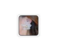 Wiwpar S925 Silver Needle Bohemian Big Flower Matte Floral Earrings Chic Boho Daisy Resin Petal Statement Hawaii Cute Lovely Acrylic Flower Stud Earrings Wedding Holiday for Women, Middle, Acrylic, No