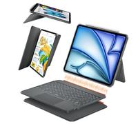 WIWU iPad Case with Keyboard Air 11 Inch M4 2026 M2/M3 A16 10th Gen Air 5/4 | Magnetic Detachable Case Keyboard, Adjustable Stand, Backlit Keys, Multiple Touchpad, Auto Sleep Wake, Grey Pro 11" 4/3/2/1