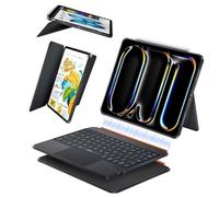 WIWU iPad Pro 11 inch Case with Keyboard M4/M5 2024/2025 Black Magnetic | 3 in 1 Detachable Case Keyboard, Adjustable Stand, 7 Colors Backlit Keys, Trackpad Work Smoothly, Shockproof, Easy Clean