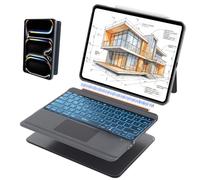 WIWU iPad Pro 13 inch Keyboard Case M4/M5 2024/2025 Magnetic Detachable 3 in 1 Bluetooth Case Keyboard Adjustable Stand 7 Colors Backlit Keys with Touchpad (GREY, iPad Pro 13"(M4/M5 2024/2025))