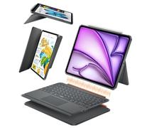 WIWU Keyboard Case for iPad Air 13 Inch M4/M3/M2 Pro 12.9" 3 in 1 Magnetic Detachable Case Keyboard Adjustable Stand 7 Colours Backlit Keys with Trackpad (GREY, For Air 13"(M3/M2) Pro 12.9" 6/5/4/3)