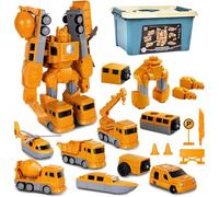 WixbFyn Magnetic Transform Engineering Car Converting Robot Assembled Toys set with Storage Box DIY assembled educational creativity puzzle robot building blocks present for boys and girls aged 3-9