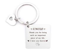 Wixelon Gift for Uncle,Uncle Gifts,Birthday Gifts,Uncle's Present From Nephew,Uncle's Gift From Niece,Keyring,Small Thank You Presents,Meaningful Presents for Him,Christmas Presents