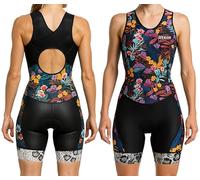 Wixen Sports Women's Triathlon Tri-Suit, Blue, Sleeveless, Racerback, Bodysuit, Solid, Quick-Drying