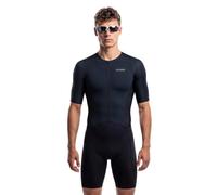 WIXEN Ultra Men’s Triathlon Suit, Padded Aero Short Sleeve Tri Suit for Swim Bike Run, Quick-Dry Racing Speedsuit