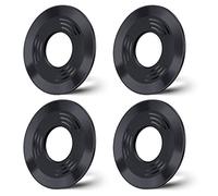 WixGear Adhesive Metal Ring for Phone Case Cover, Thin Sticker Compatible to Magsafe Metallic Plate for iPhone 14 13 12 Pro Max Mini Sticky Round Piece for Magnetic Grip Holder (4 Pack) (Black)