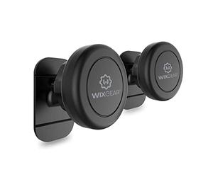 WixGear Magnetic Car Mount, Universal Stick On Mount (2 Pack) Dashboard Magnetic Phone Holder for Car, for Cell Phones and Mini Tablets with Fast Swift-snap Technology, Strong Phone Mount for Car