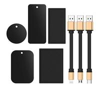WixGear Magnetic Kit for Power Bank, Power Bank Magnetic Mount with Micro USB, Type C, and 1 More Cable Included, Keep Your Portable Power Bank Connected to Your Phone Works with All Phone Modals