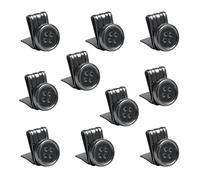 Wixine 10Pcs No-Sew EZ-Buttons Movable No Sew Button End Brace Clips (Black)
