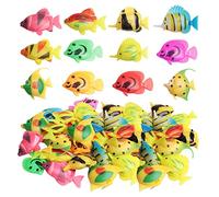 Wixine 25Pcs Simulation Landscaping Aquarium Fish Tank Floating Plastic Fake Fish Aquarium Fish and Decorative