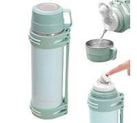WIYETY 1.5L Stainless Steel Thermos Flask: Leak-Proof Large Thermos Flask with Robust Handle & Carry Strap, Thermos Flask Coffee & Tea for Camping or Hiking, Warm and Cooling for 6-24 Hours
