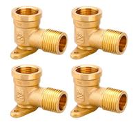 WIYETY 4 pieces 1/2 inch wall disc: compressed air wall connection, 1/2 inch wall socket, brass elbow, fitting parts, water wall connection, wall plate elbow connector, wall angle distributor