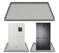 WIYETY 60 x 60 cm Silicone Fridge Mat: Non-Slip Floor Mat Refrigerator, Practical Floor Protection, Floor Trays Wine Cabinet, Versatile Drip Tray Fridge for Kitchen and Home Appliances, Grey