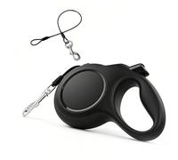 WIYETY 8M Retractable Dog Leash: Bite Resistant Roller Lead for Dogs for Outdoor Walks - Black, with Bin Bag Holder and Steel Rope, Suitable for Dogs up to 50 kg
