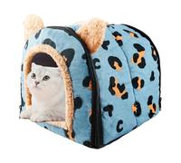 WIYETY Guinea Pig Bed, Guinea Pig Cuddly Cave with Removable Cushion, Rabbit Cave, Cosy Small Animal Beds, Guinea Pig Cave for Dwarf Rabbit/Chinchilla/Hamster, Blue