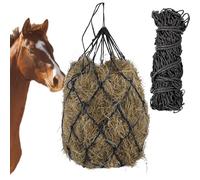 WIYETY Hay Net for Horses Large: Pack of 2 Feeding Net with Rings, Hay Net for Horses 90 x 60 cm, Mesh Size 5 x 5 cm, Hay Net Horse Hay Bag for Horses, Black