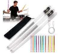 WIYETY LED Lights Drumstick, 15 Colours, Illuminated Drumsticks, Luminous Drumsticks with USB Charging Cable, Luminous Drumsticks 5A, for Party, Night Events, Stage and Music Performances