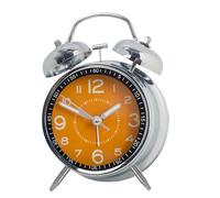 WIYETY Loud Double Bell Alarm Clock: Retro Analogue Quartz Alarm Clock with Night Light, Battery Operated Metal Dial with No Ticking for Boys Children Adults Seniors Deep Sleepers