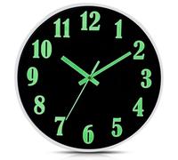 WIYETY Luminous Wall Clock Night Light Wall Clock 30 cm Ticking Sounds Wall Clock 3D Numbers Luminous Wall Clock Battery Operated Easy to Read Large Numbers Wall Clock for Kitchen, Office, Bedroom