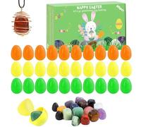 WIYETY Pre-filled Easter Eggs Filled: Pack of 30 Easter Eggs for Filling with 15 Gemstones, Easter Eggs for Filling Baskets, Easter Gifts for Children, Available for Outdoor Easter Activities