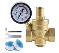 WIYETY Pressure Regulator Water 3/4 Inch DN20, Water Pressure Regulator with Pressure Gauge, Pressure Reducing Valve with Adjustment Tools, Brass Water Pressure Regulator, Adjustable Pressure